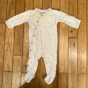 Baby Girl’s Red Caribou long sleeve footie onesie